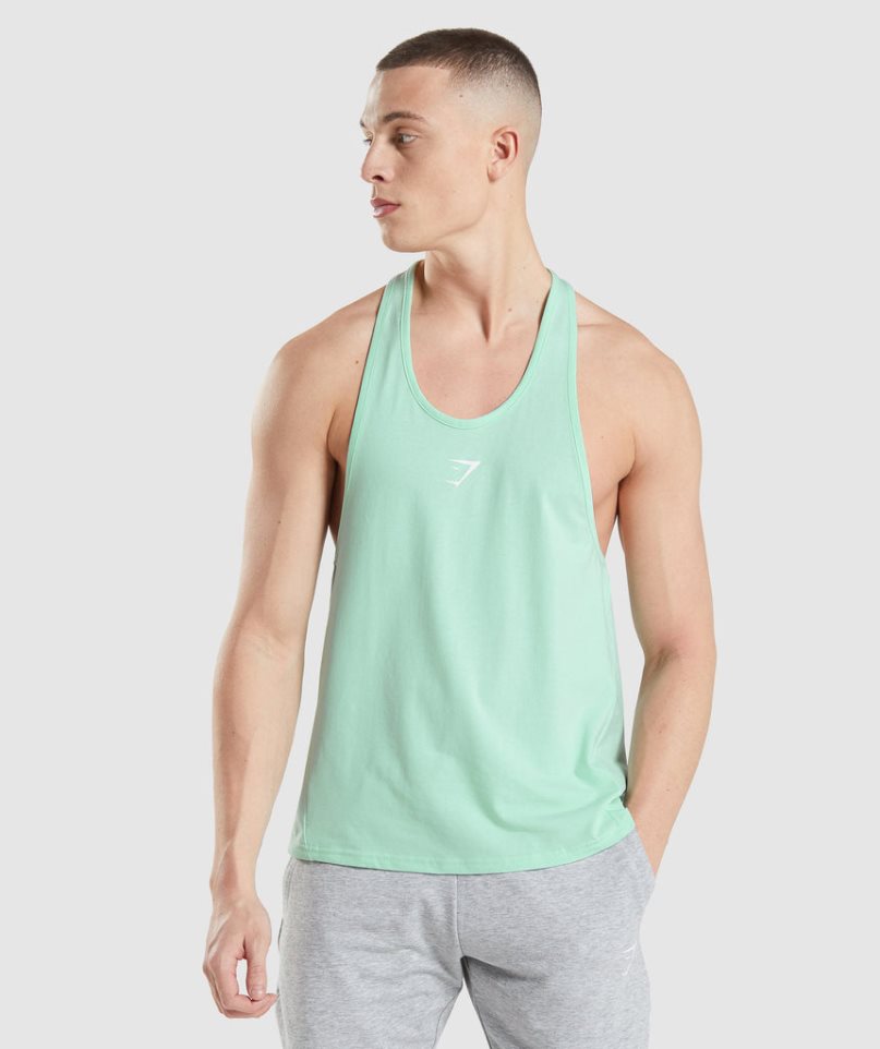 Podkoszulki Gymshark Critical Stringer Męskie Mięta | PL 824SZJ